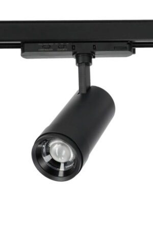 Czarny reflektor LED 10W na szynę 3-fazową – regulowany kąt