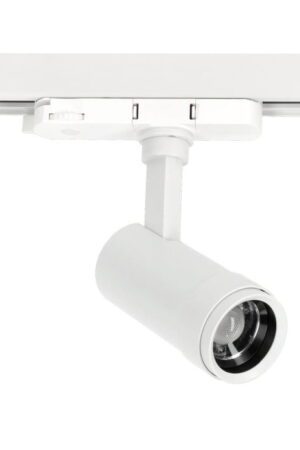 Reflektor LED 20W biały na szynę 3-fazową – regulowany kąt 10–60°, CRI ≥90 - Biały
