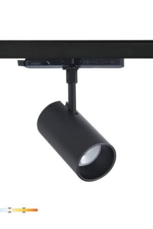 Reflektor LED szynowy 20W, czarny – kąt 36°, 3 barwy światła, CRI ≥90