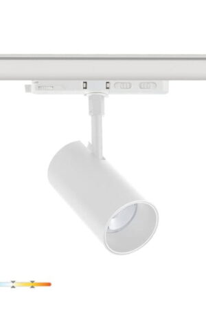 Reflektor LED 20W na szynę 3-fazową – Ra ≥90, 3 barwy światła, kąt 36° - Biały