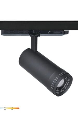 Reflektor LED szynowy 30W, czarny – regulowany kąt 10–60°, CRI ≥90