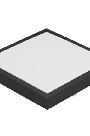 Plafon sufitowy E27 IP44 czarny 27cm z czujnikiem ruchu – natynkowy
